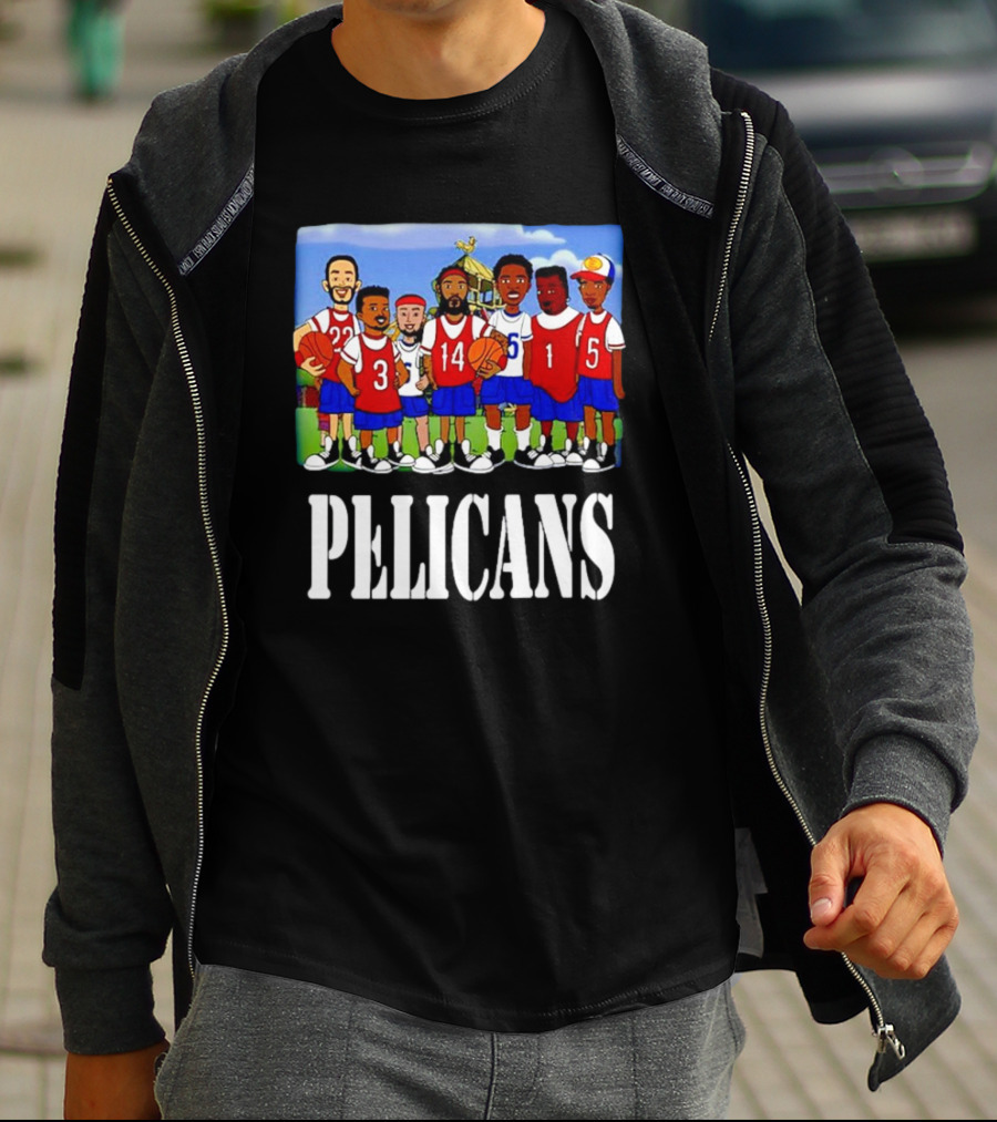 Recess Cartoon Style Characters With Basketball Jerseys Pelicans T-Shirt