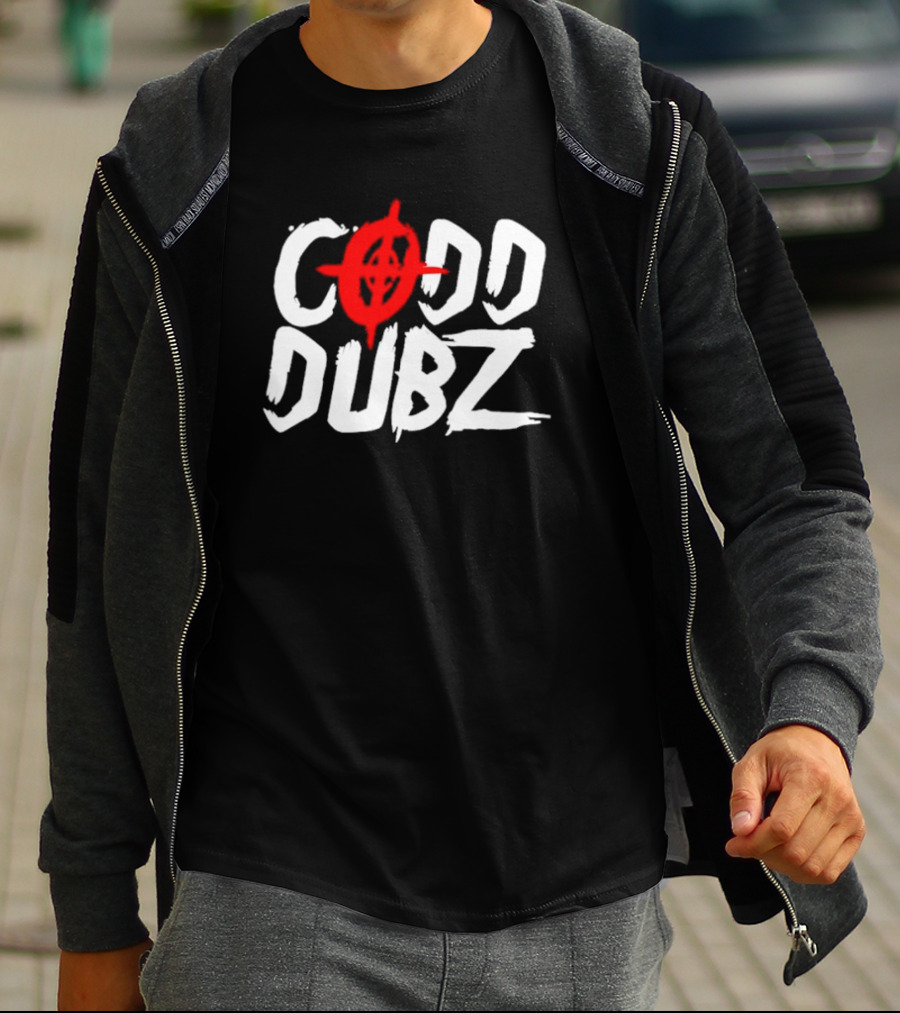 CODD DUBZ Target Dubz Red Target Symbol Bold White Letters T-Shirt