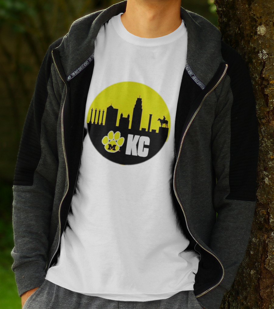 Missouri Tigers Mizzou Kansas City KC Skyline Paw T-Shirt