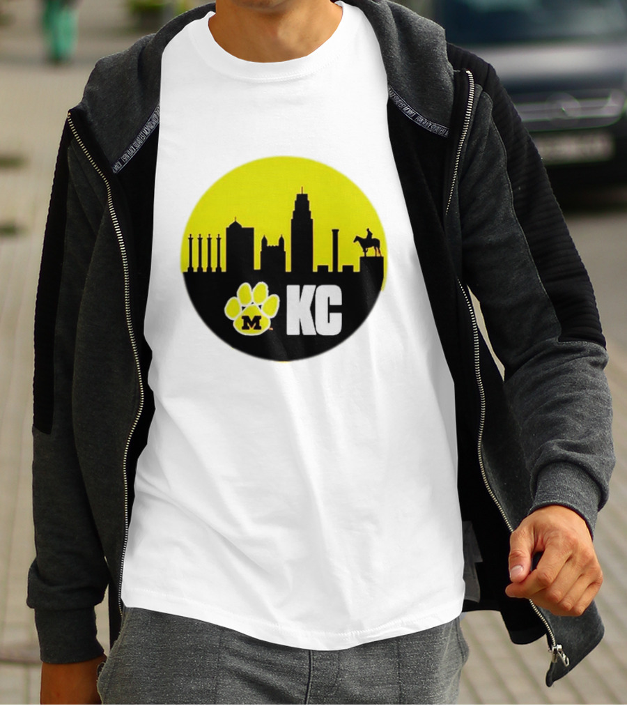 Missouri Tigers Mizzou Kansas City KC Skyline Paw T-Shirt