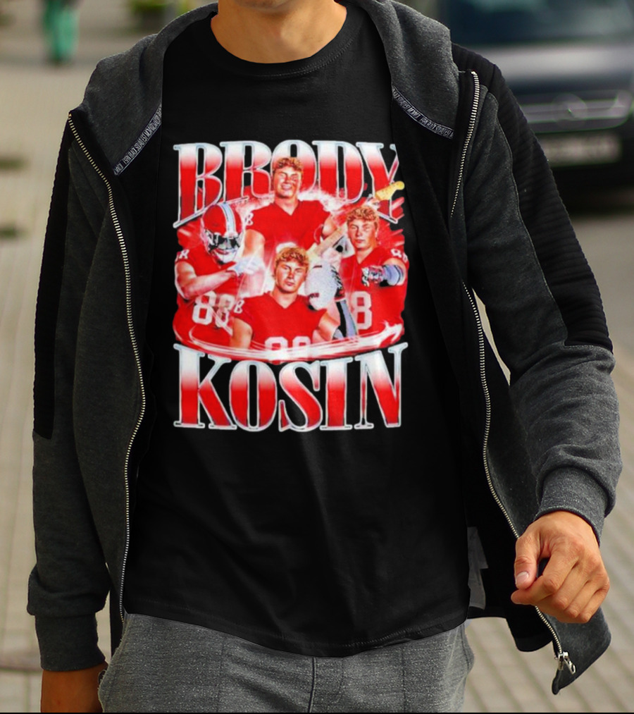 Brody Kosin Indiana Hoosiers 88 Red Football Vintage T-Shirt