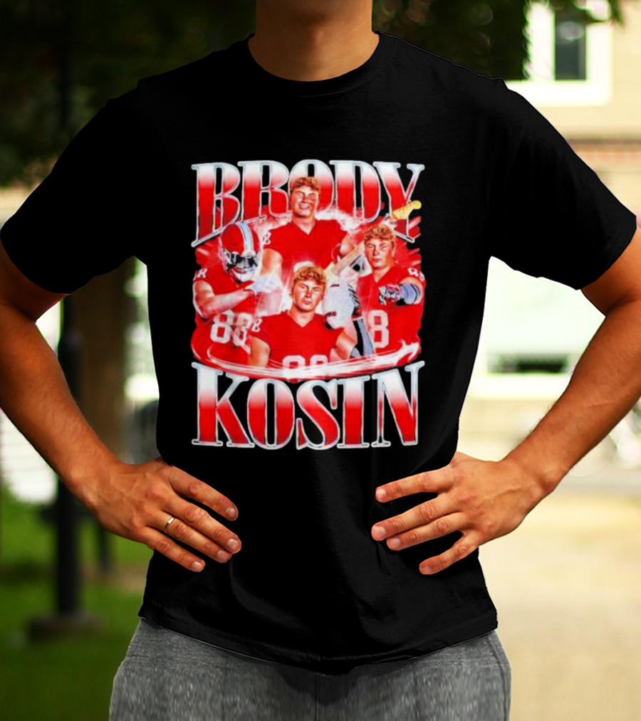 Brody Kosin Indiana Hoosiers 88 Red Football Vintage T-Shirt