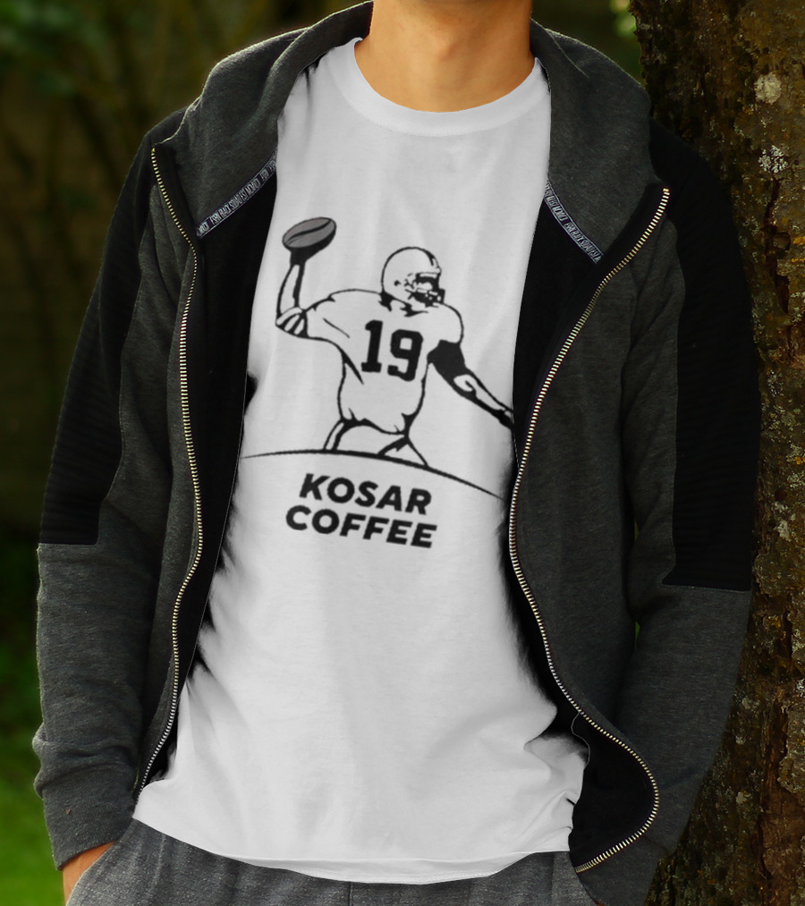 Kosar Coffee 19 Football Quarterback Throwing Ball T-Shirt