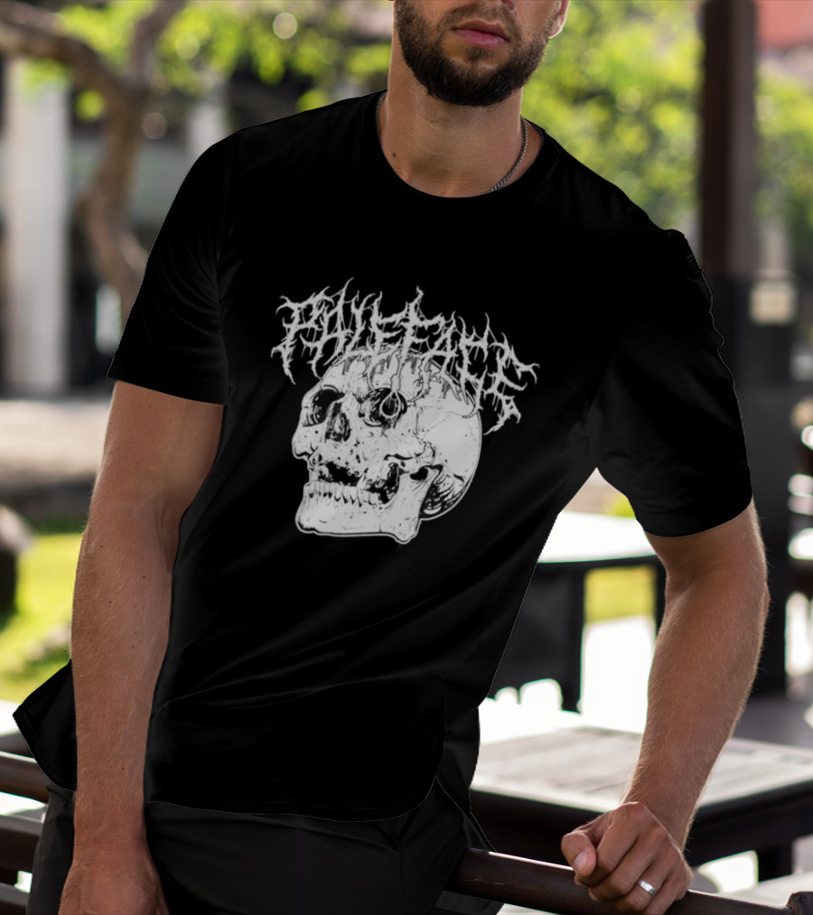 Paleface Skull Art With Gothic Script T-Shirt