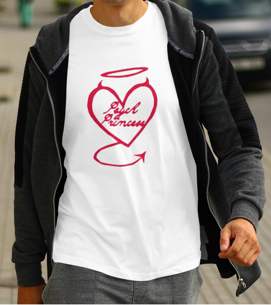 Psych Princess Heart With Angel Halo And Devil Tail T-Shirt