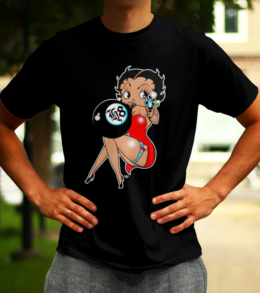 Section H8 Betty Boop Eight Ball Gun T-Shirt