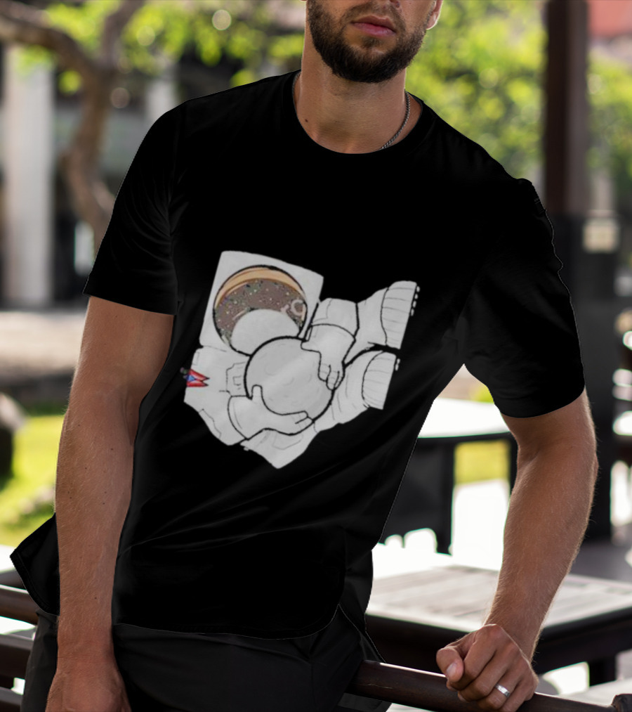 Strange Planet Ohio Moonwalker Cosmic Astronaut Holding Celestial Sphere T-Shirt
