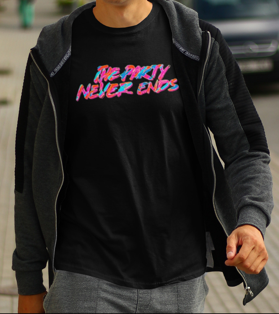 The Party Never Ends Neon Retro Vibes T-Shirt