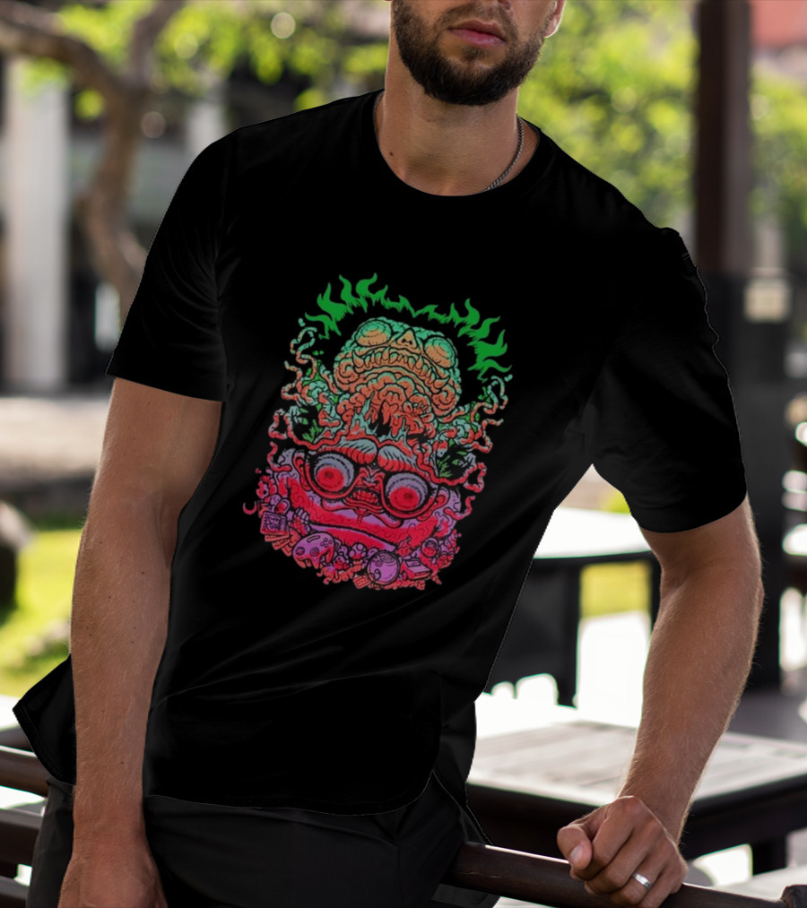Papa Meat Psychedelic Skull Monster Stack T-Shirt