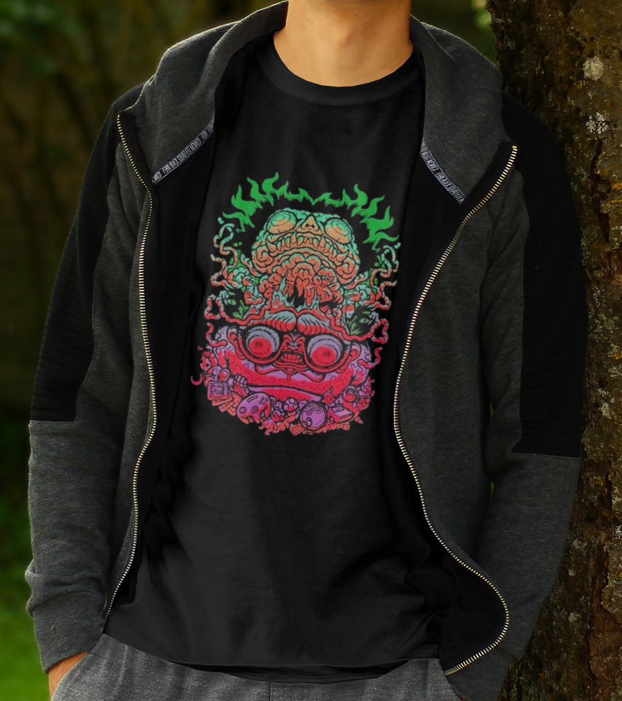 Papa Meat Psychedelic Skull Monster Stack T-Shirt