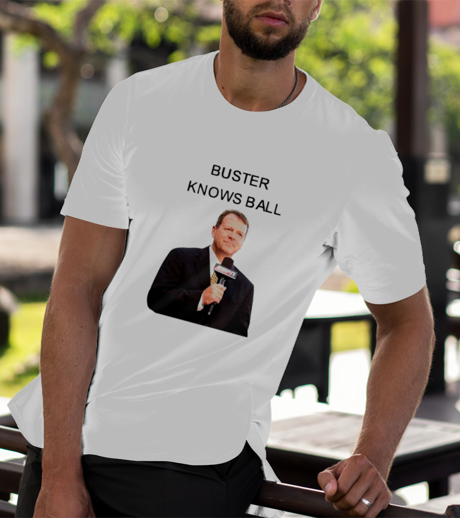 Buster Knows Ball ESPN Microphone T-Shirt