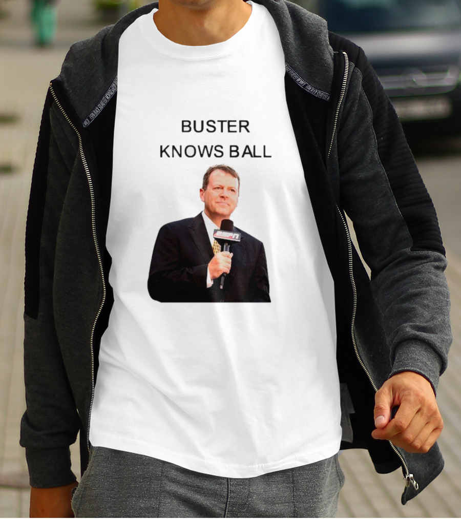 Buster Knows Ball ESPN Microphone T-Shirt