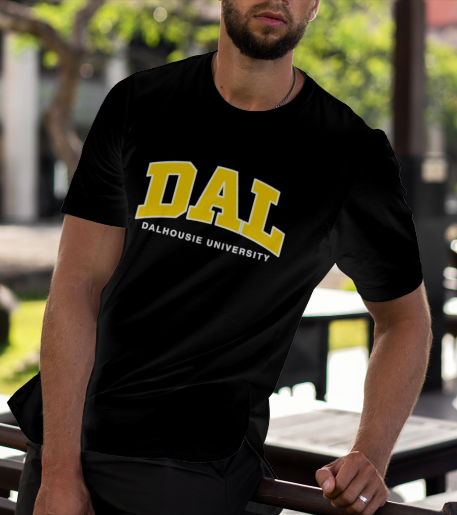 DAL Dalhousie University Yellow Arch Text T-Shirt