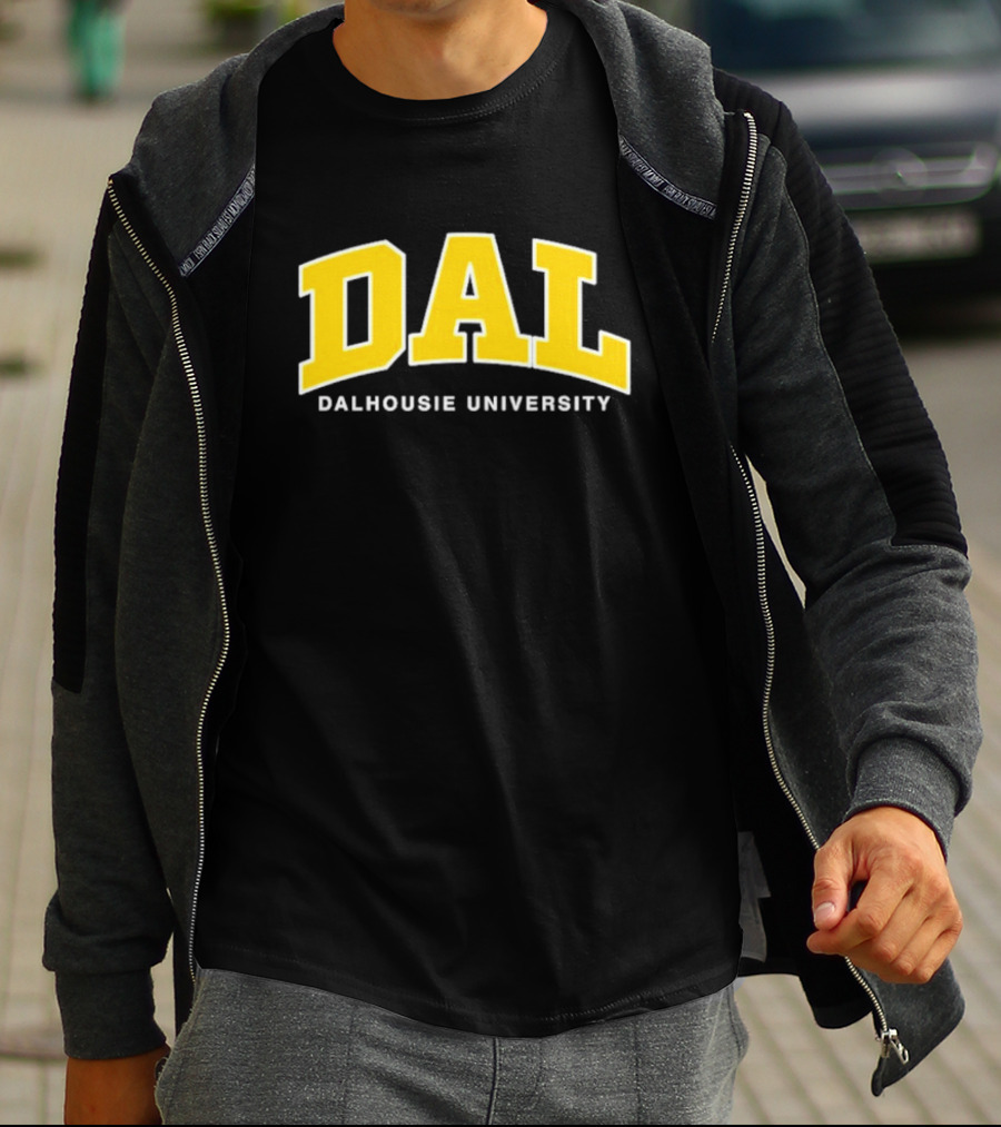 DAL Dalhousie University Yellow Arch Text T-Shirt