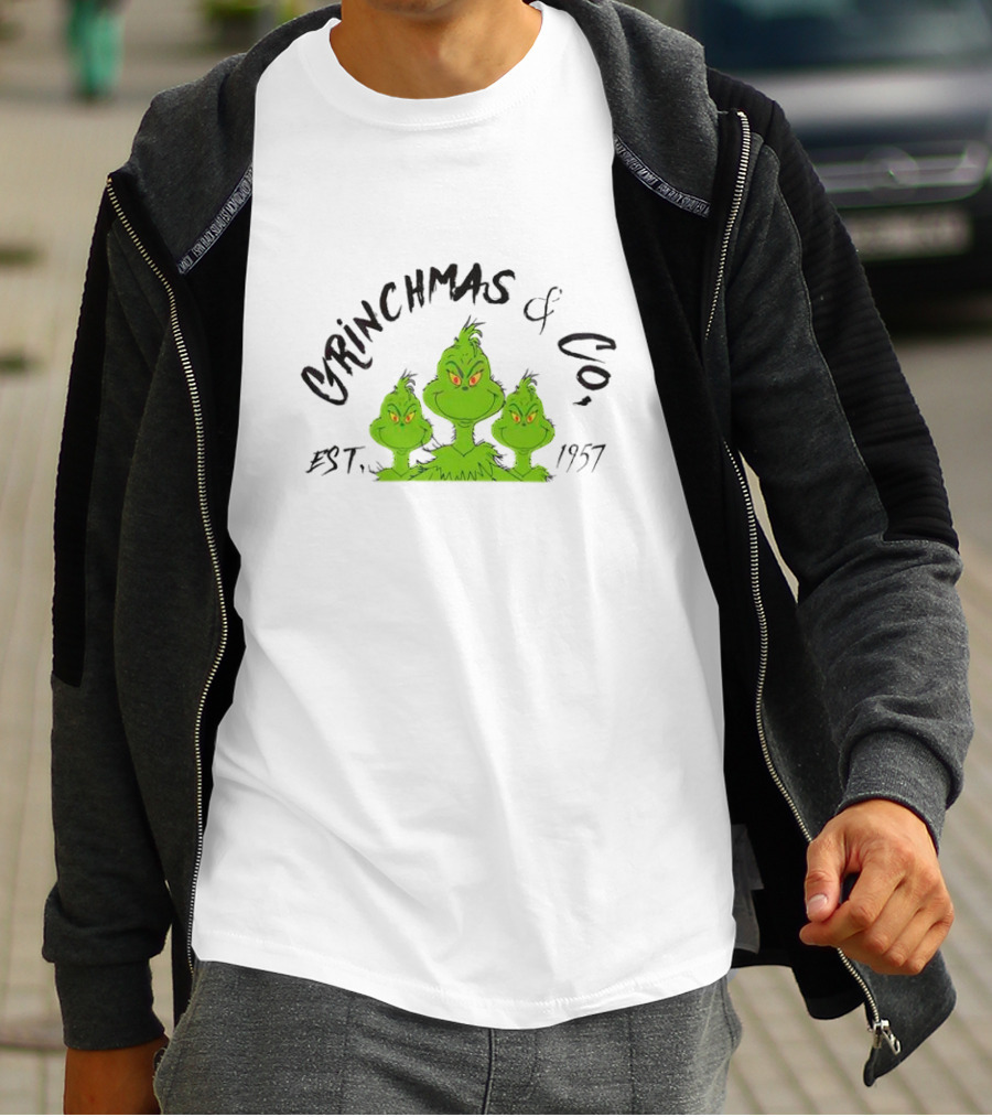 Grinchmas And Co Established 1957 Featuring Iconic Green Grinch Trio T-Shirt