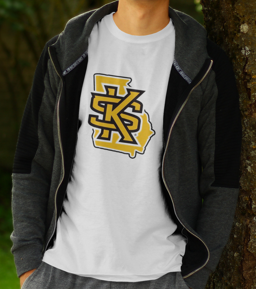 KSU Athletics Black And Gold Georgia Map T-Shirt