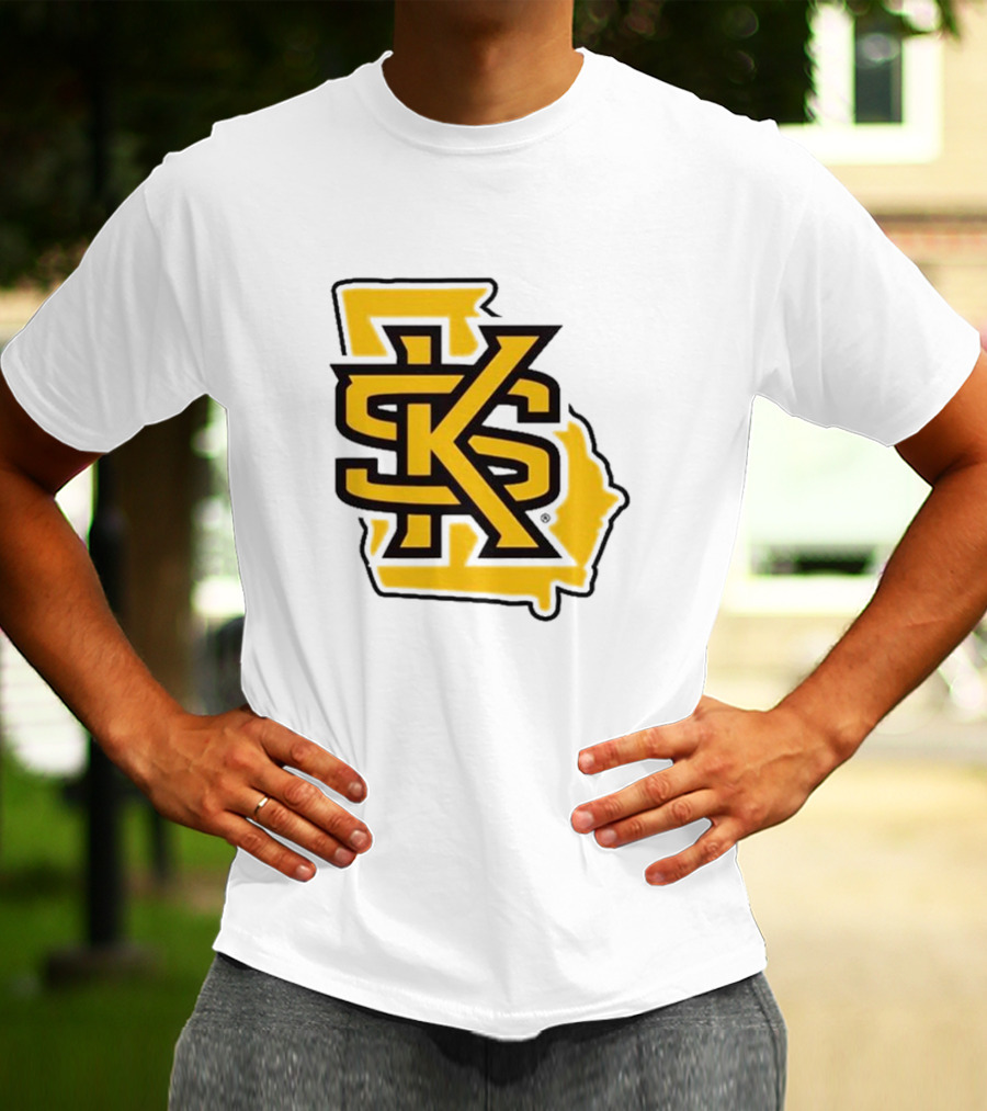 KSU Athletics Black And Gold Georgia Map T-Shirt