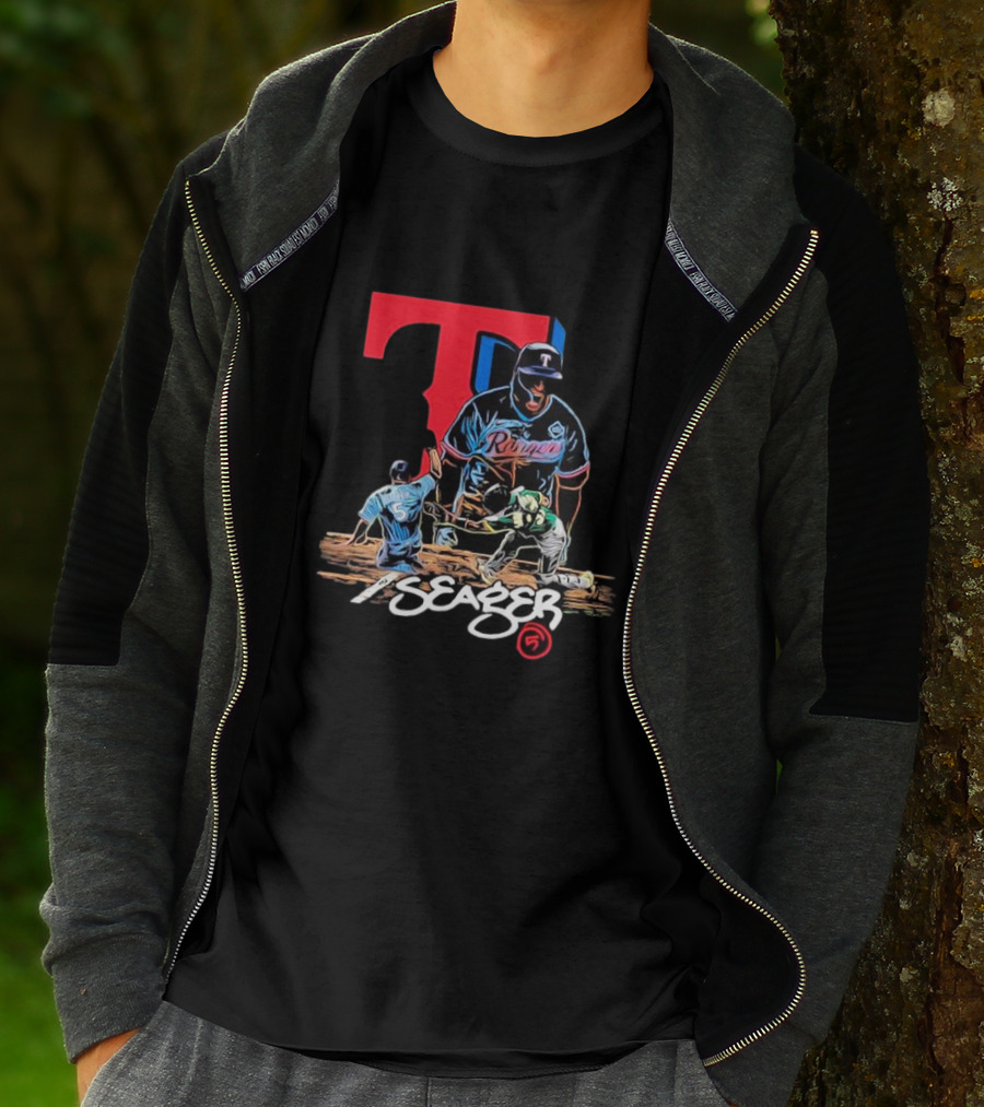 Texas Rangers Seager Baseball Action T-Shirt