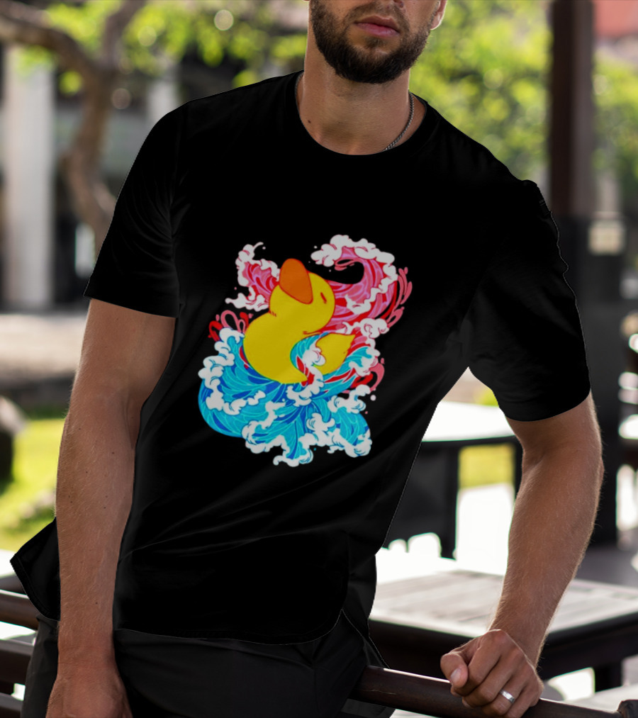 39Daph Duck Waves Red Blue T-Shirt