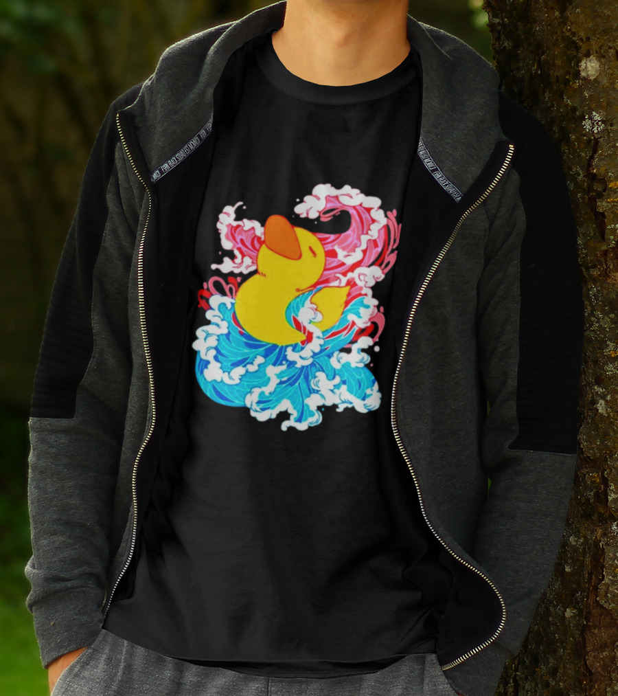 39Daph Duck Waves Red Blue T-Shirt