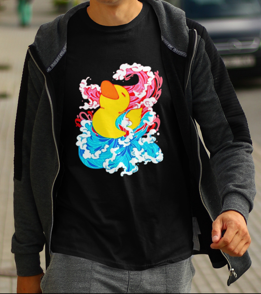 39Daph Duck Waves Red Blue T-Shirt