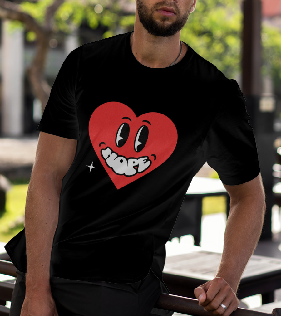 Hope Heart With Cartoon Eyes And Sparkle T-Shirt