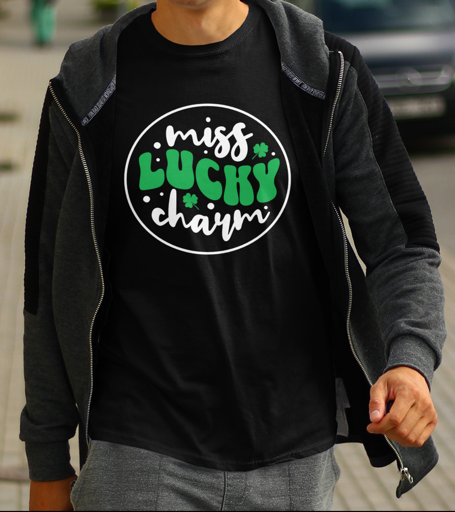 Miss Lucky Charm St. Patrick's Day Festive Badge T-Shirt