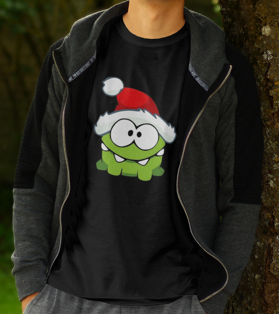 Om Nom Christmas Santa Hat T-Shirt