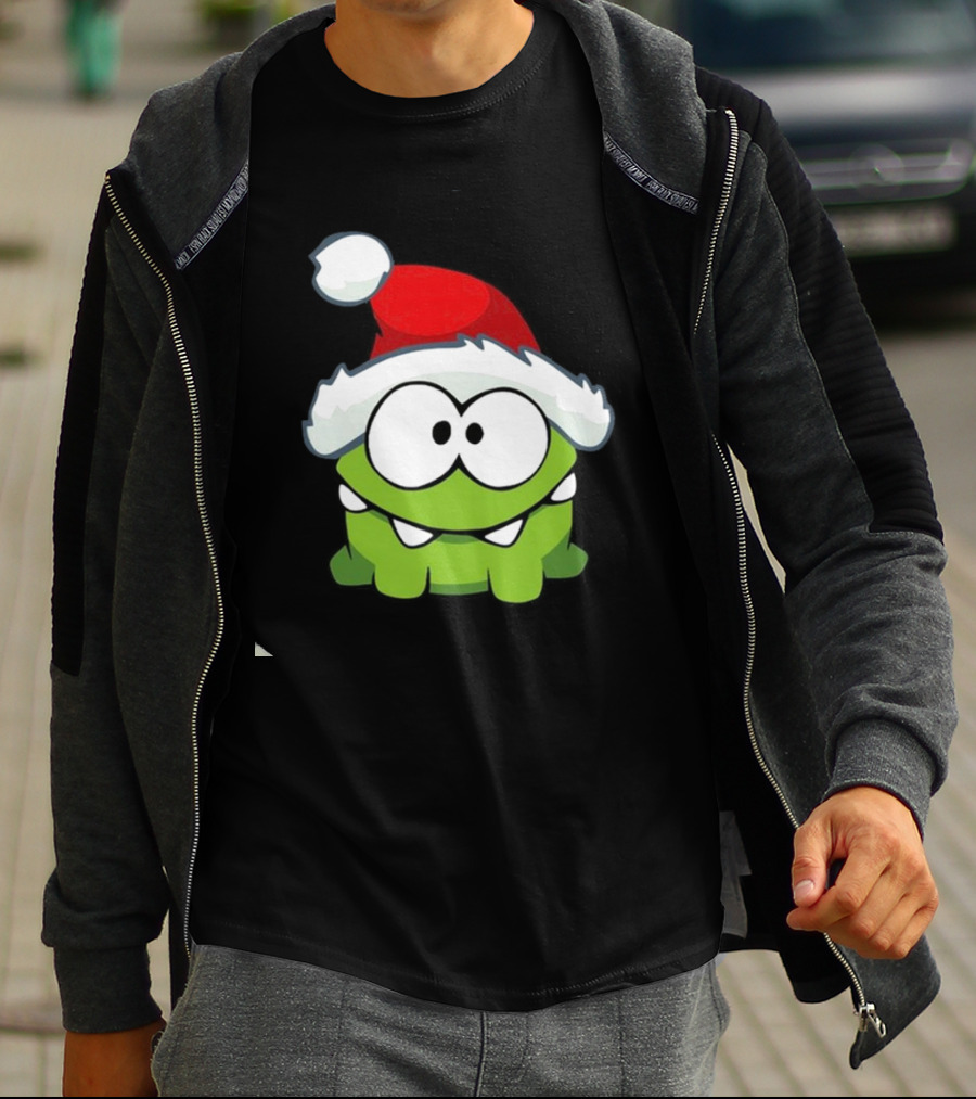 Om Nom Christmas Santa Hat T-Shirt