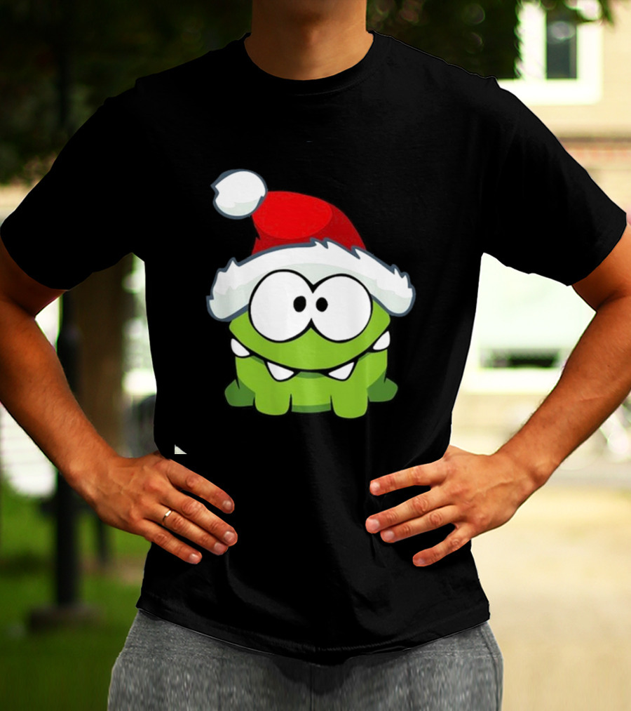 Om Nom Christmas Santa Hat T-Shirt