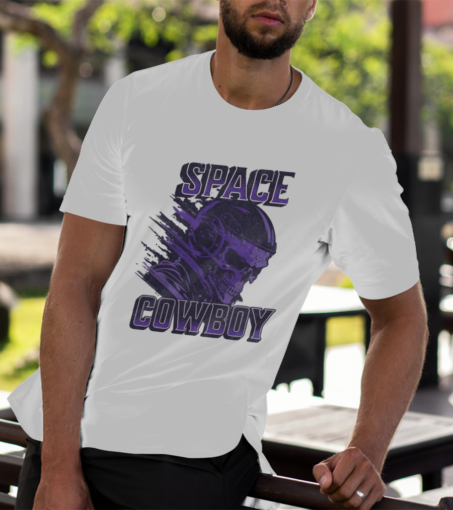Space Cowboy Skull Helmet Cosmic Adventure T-Shirt