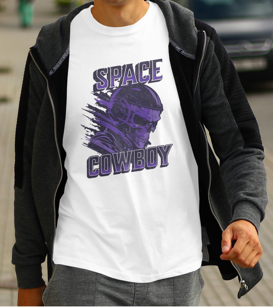 Space Cowboy Skull Helmet Cosmic Adventure T-Shirt