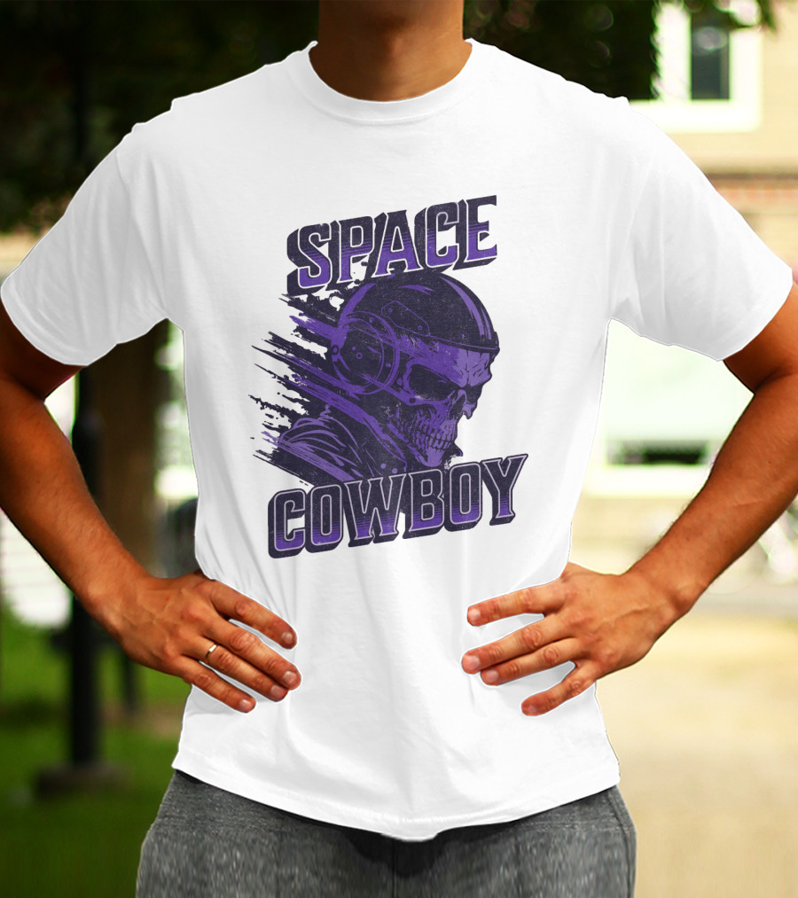 Space Cowboy Skull Helmet Cosmic Adventure T-Shirt