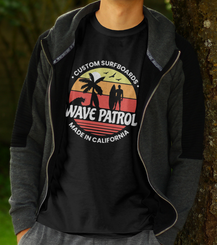 Wave Patrol Custom Surfboards Made In California T-Shirt