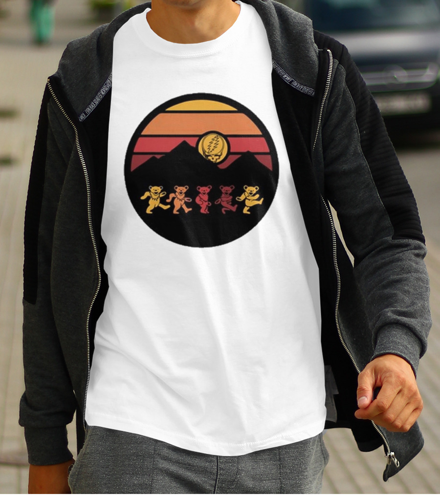 Grateful Dead Dancing Bears Sunset Alan Forbes T-Shirt