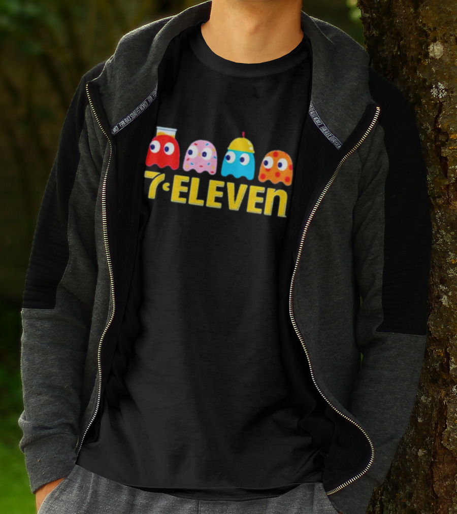 7 Eleven Pacman Ghost Characters Collaboration T-Shirt