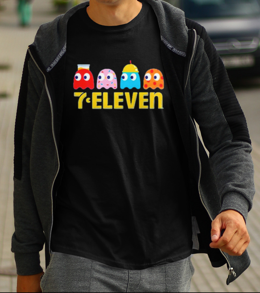 7 Eleven Pacman Ghost Characters Collaboration T-Shirt