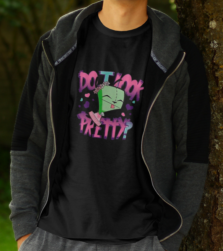 Invader Zim Gir Do I Look Pretty Cute Alien Robot Floral T-Shirt