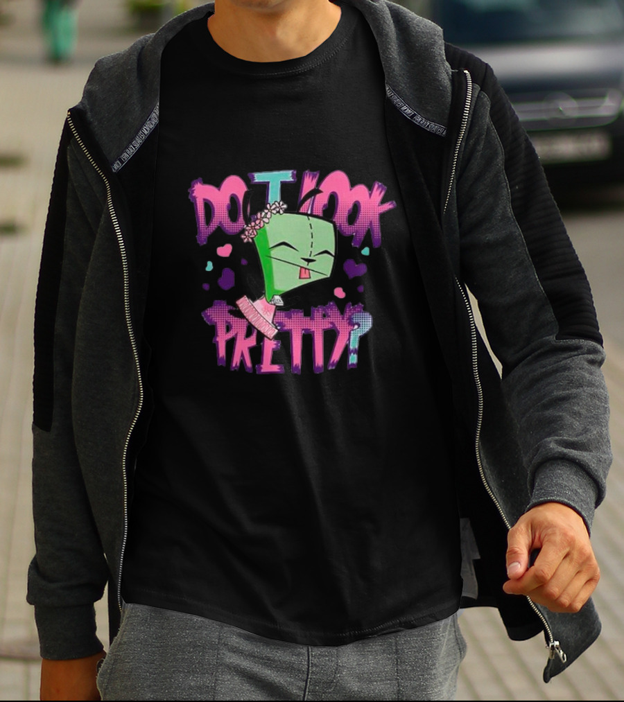 Invader Zim Gir Do I Look Pretty Cute Alien Robot Floral T-Shirt