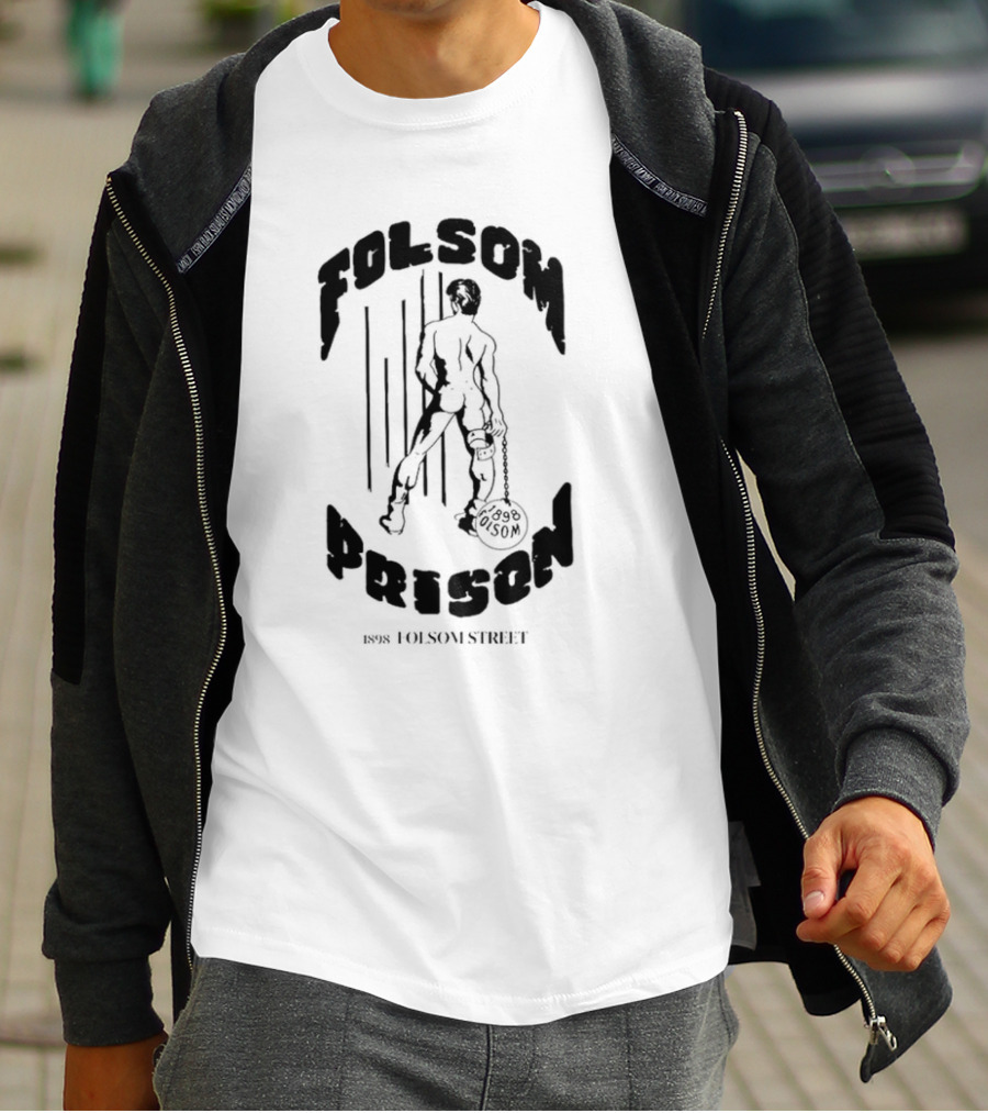 Folsom Prison Established 1898 Folsom Street Retro Figure With Chains T-Shirt