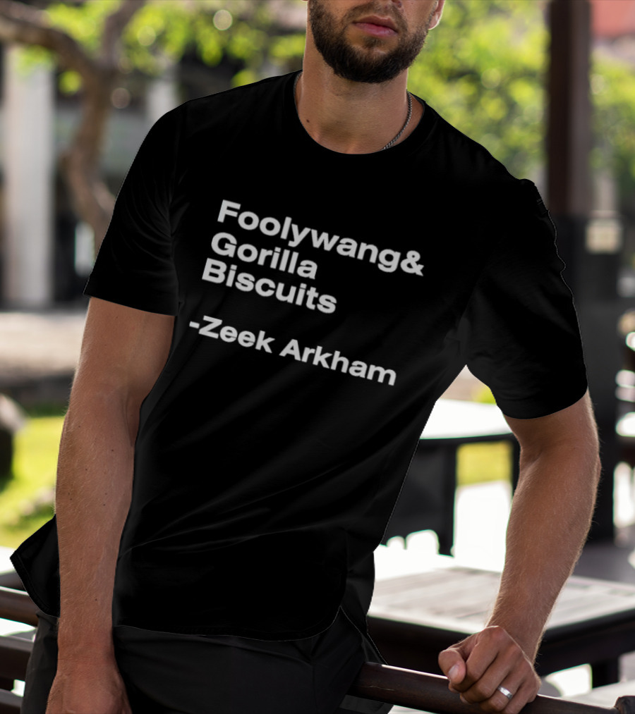 Foolywang Gorilla Biscuits Zeek Arkham Text T-Shirt