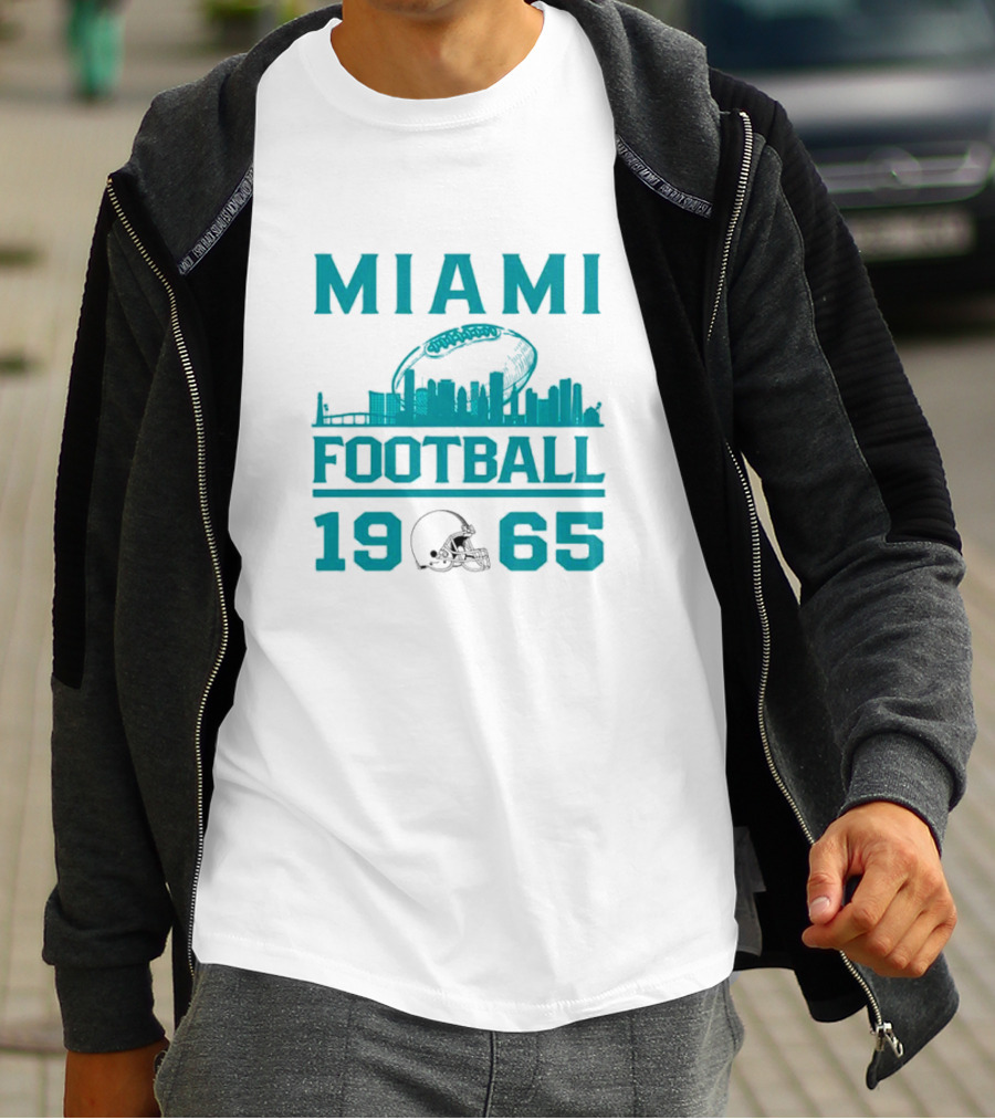 Miami Dolphins Football 1965 Skyline Miami Football 1965 T-Shirt