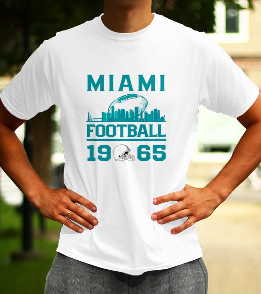 Miami Dolphins Football 1965 Skyline Miami Football 1965 T-Shirt