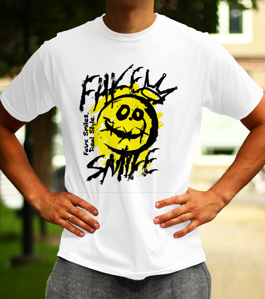 Fake Smile Faux Smiles Real Style Smiley Crown T-Shirt