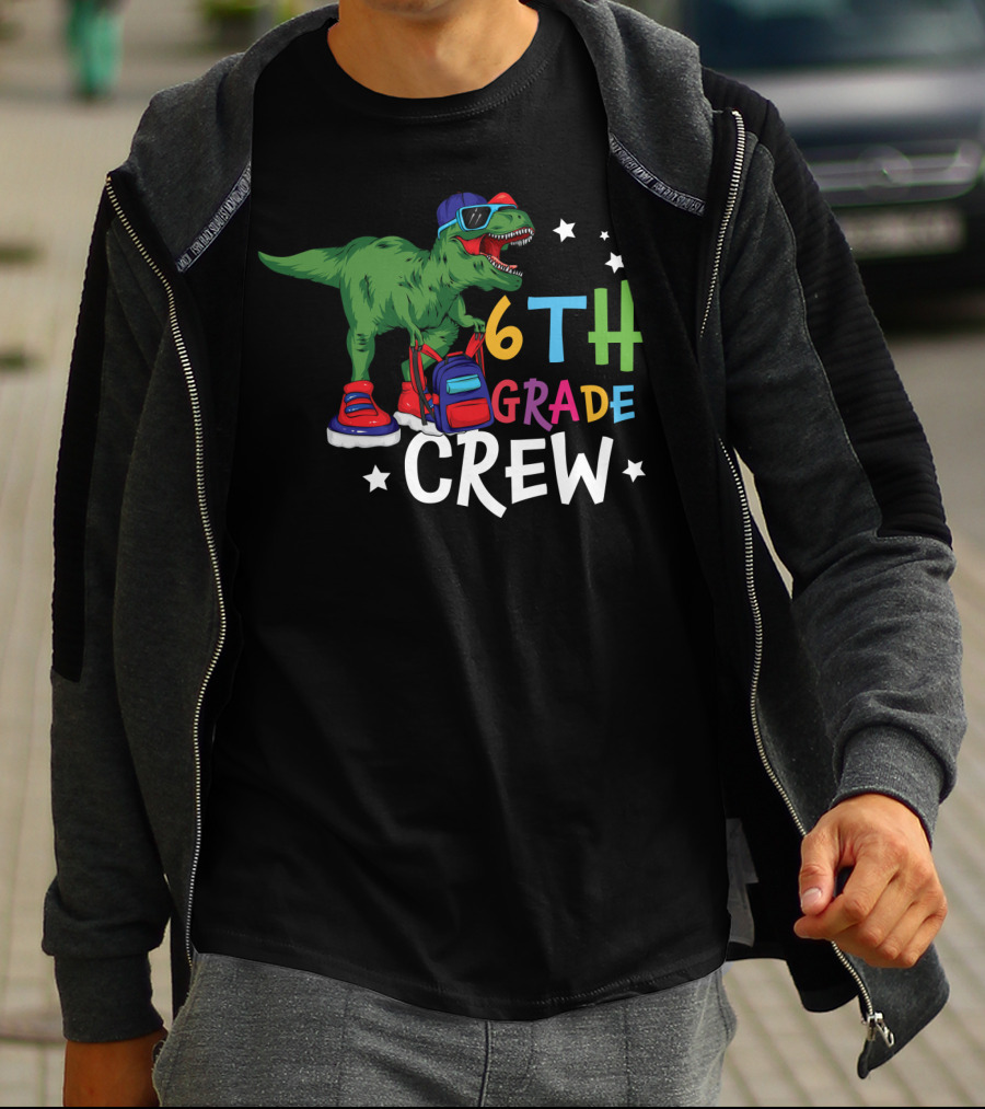 6th Grade Crew Dinosaur Back To School Fun T-Shirt