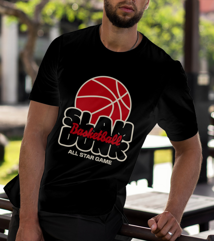 Slam Dunk Basketball All Star Game Red Basketball T-Shirt