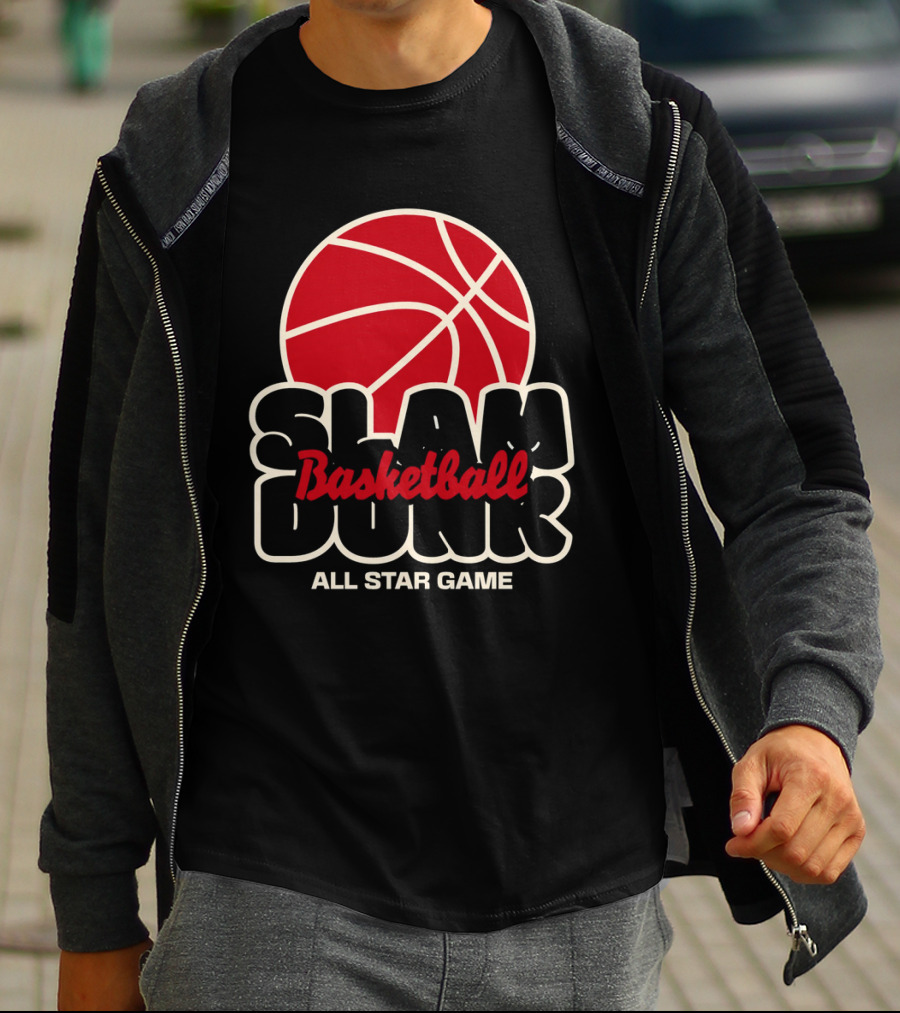 Slam Dunk Basketball All Star Game Red Basketball T-Shirt