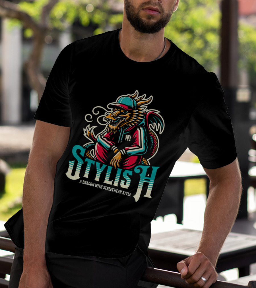 Stylish Dragon With Streetwear T-Shirt