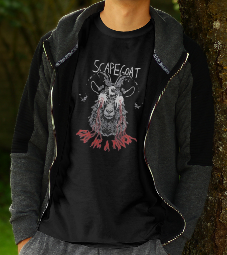 Scapegoat Cry Me A River Goat Illustration With Blood Tears T-Shirt