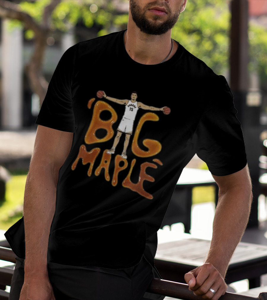 Zach Edey Big Maple Basketball Number 15 Dribbling T-Shirt